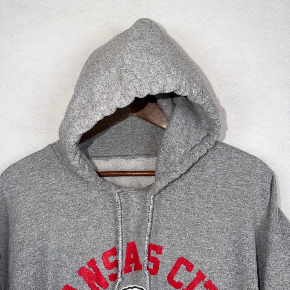 NFL Kansas City Chiefs Hoodie Mens XL Gray Football Pullover Sweatshirt Graphic